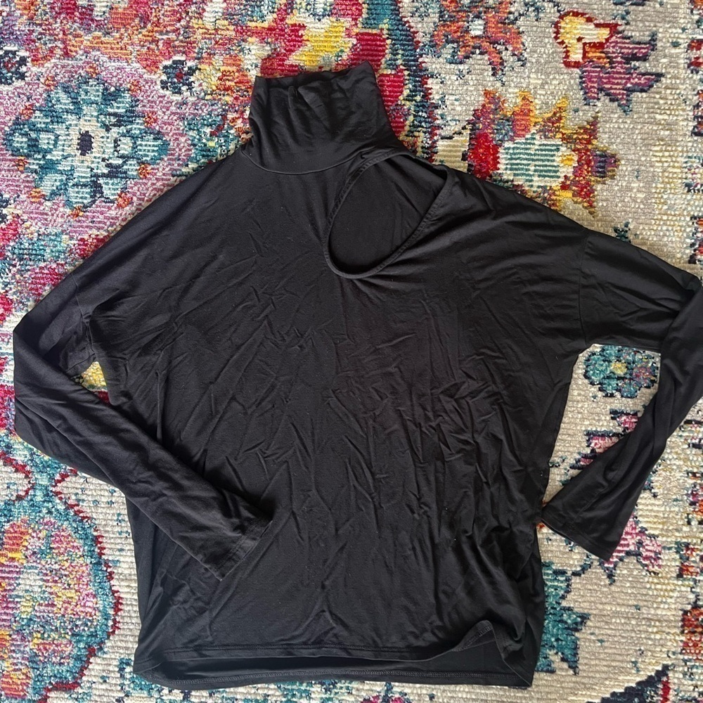 Express asymmetrical cut out Turtleneck